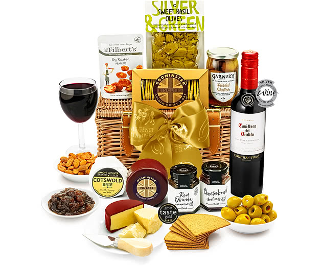 Byron Cheese Board Hamper With Red Wine
